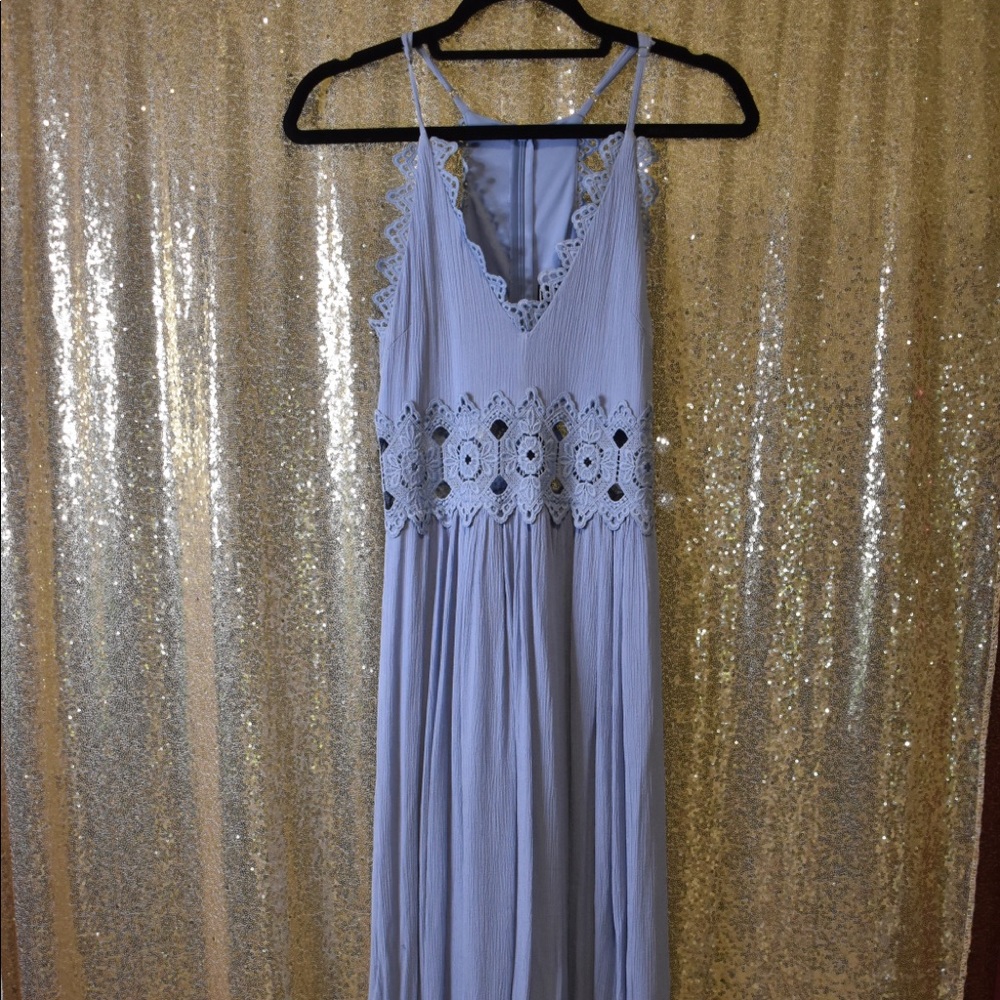 Lulus long light blue dress